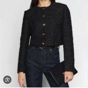 Reformation Black Textured Blazer